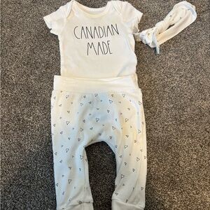 Rae Dunn White Baby Outfit